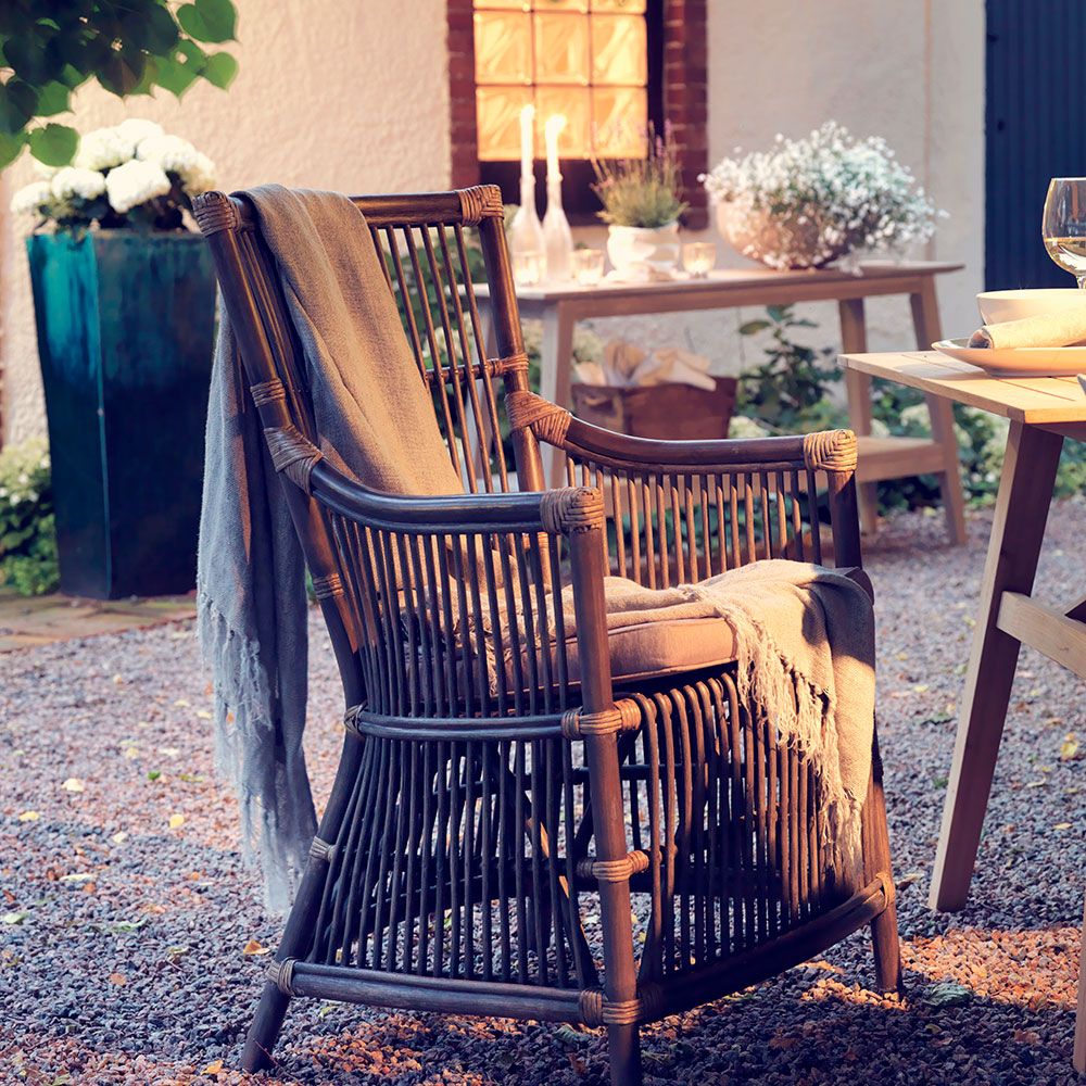 Bonete käsinojallinen tuoli harmaa rottinki Brafab