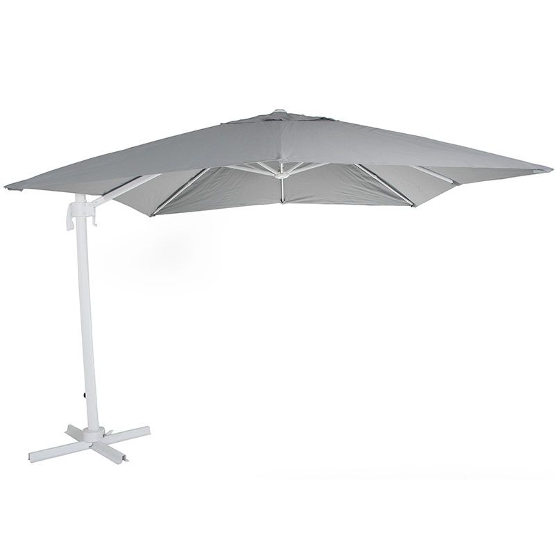 Brafab Linz vapaasti riippuva aurinkovarjo 300 x 300 cm valkoinen/harmaa Brafab