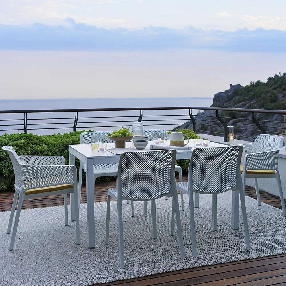 Rio Alu Ruokapöytä 210/280x100 cm White