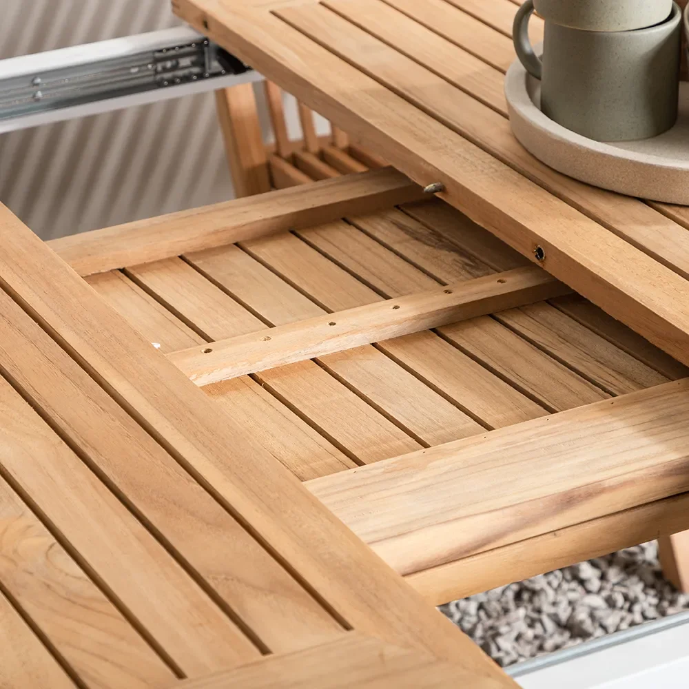 Panama Ruokapöytä 224-324x100 cm Valkoinen/takki