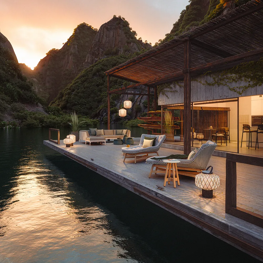 Mbrace päiväsänky tiikki AXQ teak 0205 pepper 0115