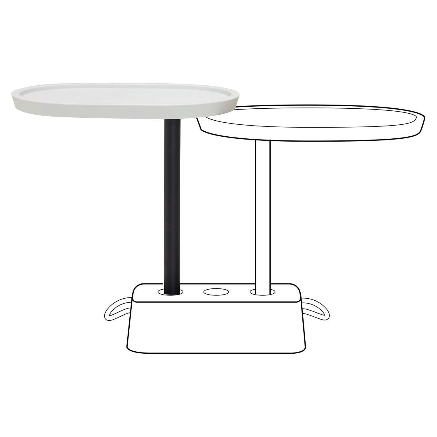 Bricks buddy extrabord till tiilipöytä vaaleanharmaa