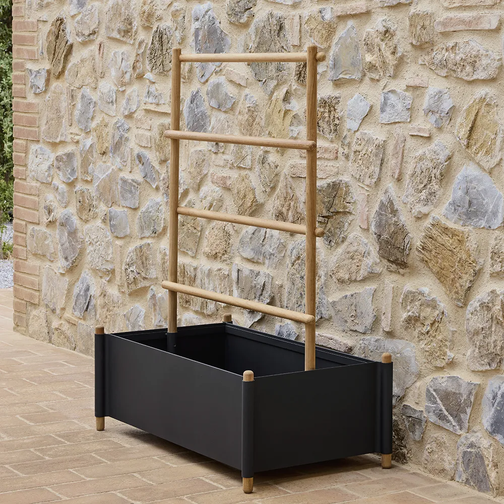 Sticks planter 103x58 cm telineellä Teak/Grey