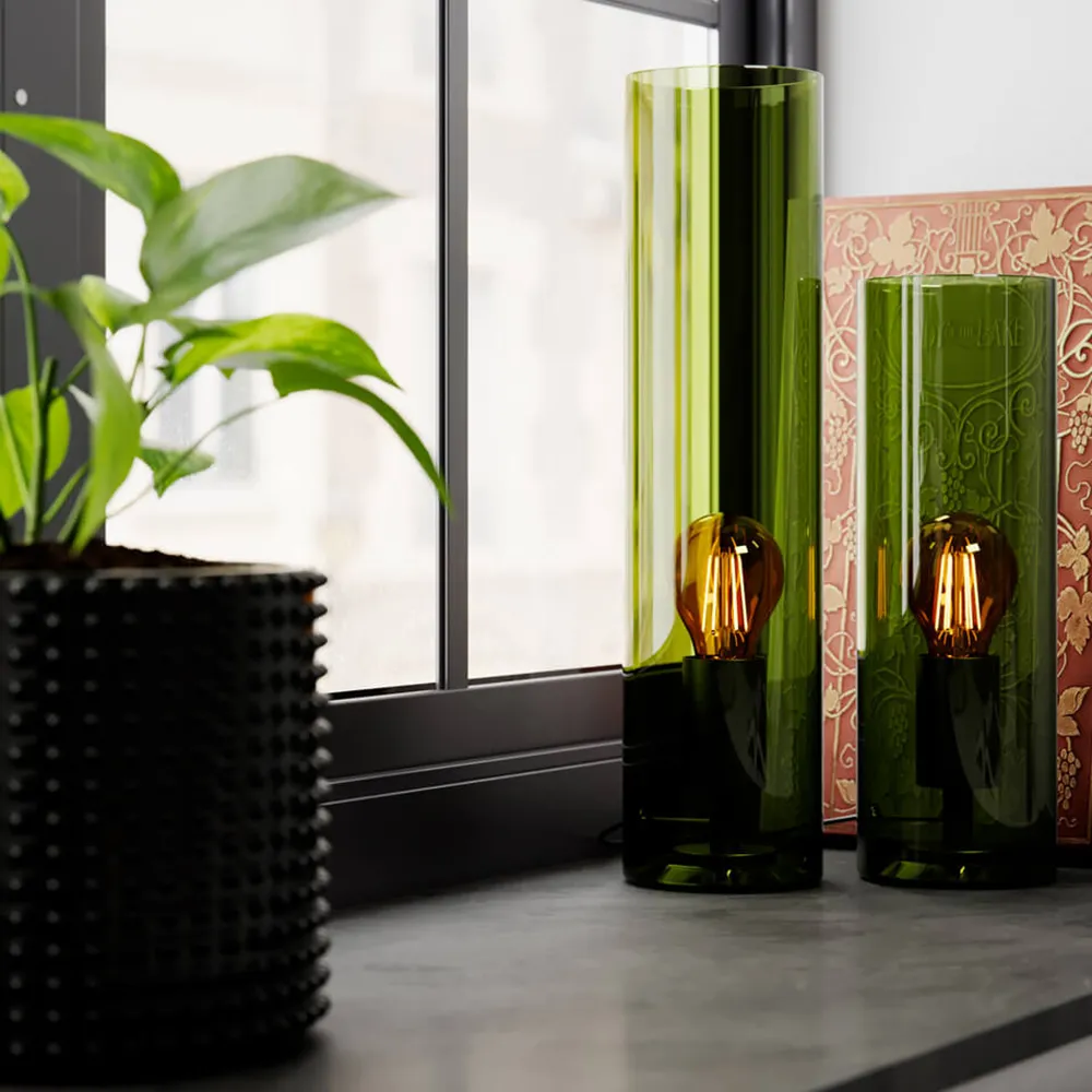 Flake pöytävalaisin 30cm Vihreä