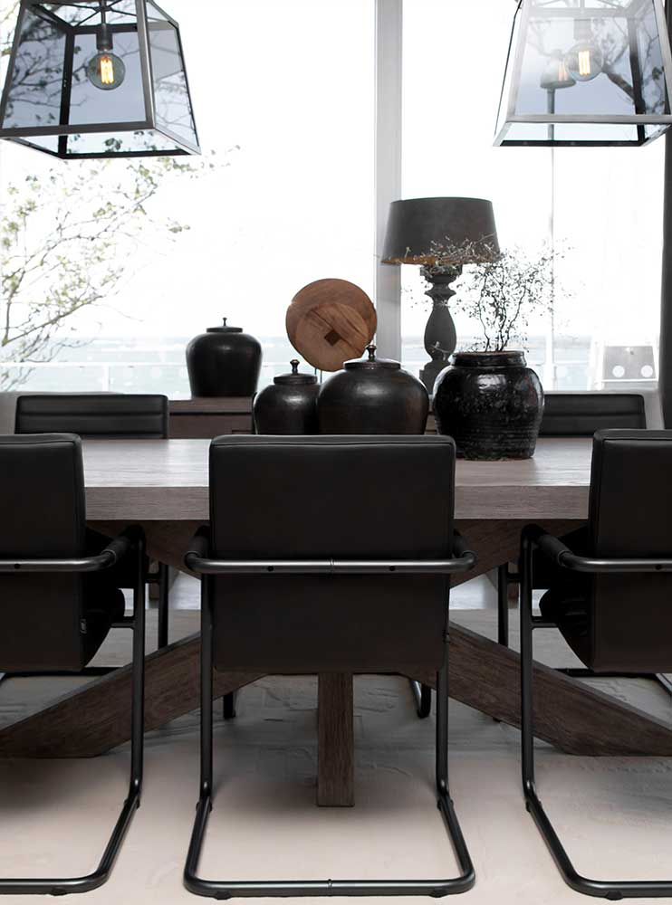 Hunter ruokapöytä 240 x 110 cm musta Artwood