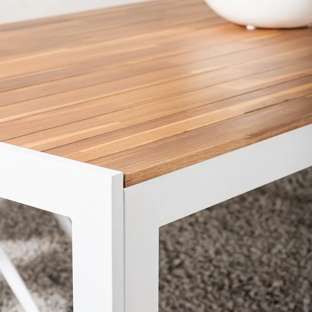Bois ruokapöytä 90x205 cm Valkoinen/Acacia
