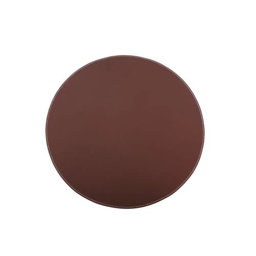 Tabletti Ø: 38 cm Ruskeaa nahkaa