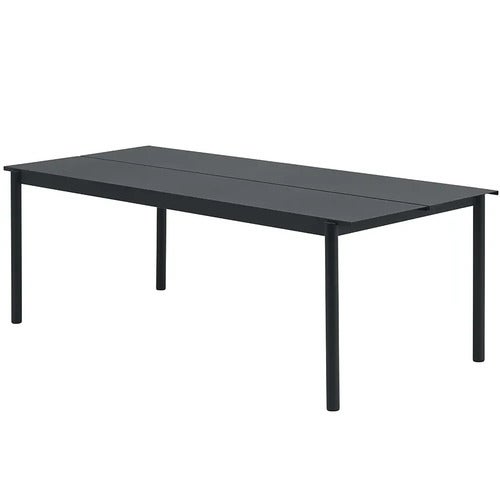 Linear Steel Ruokapöytä 220x90 cm Anthracite Black