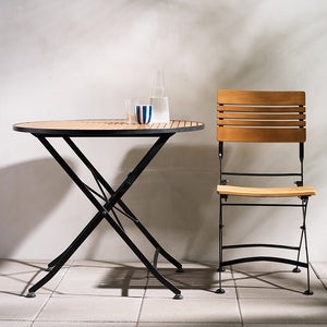 Brewer pöytä Ø 85 cm  Musta / Teak