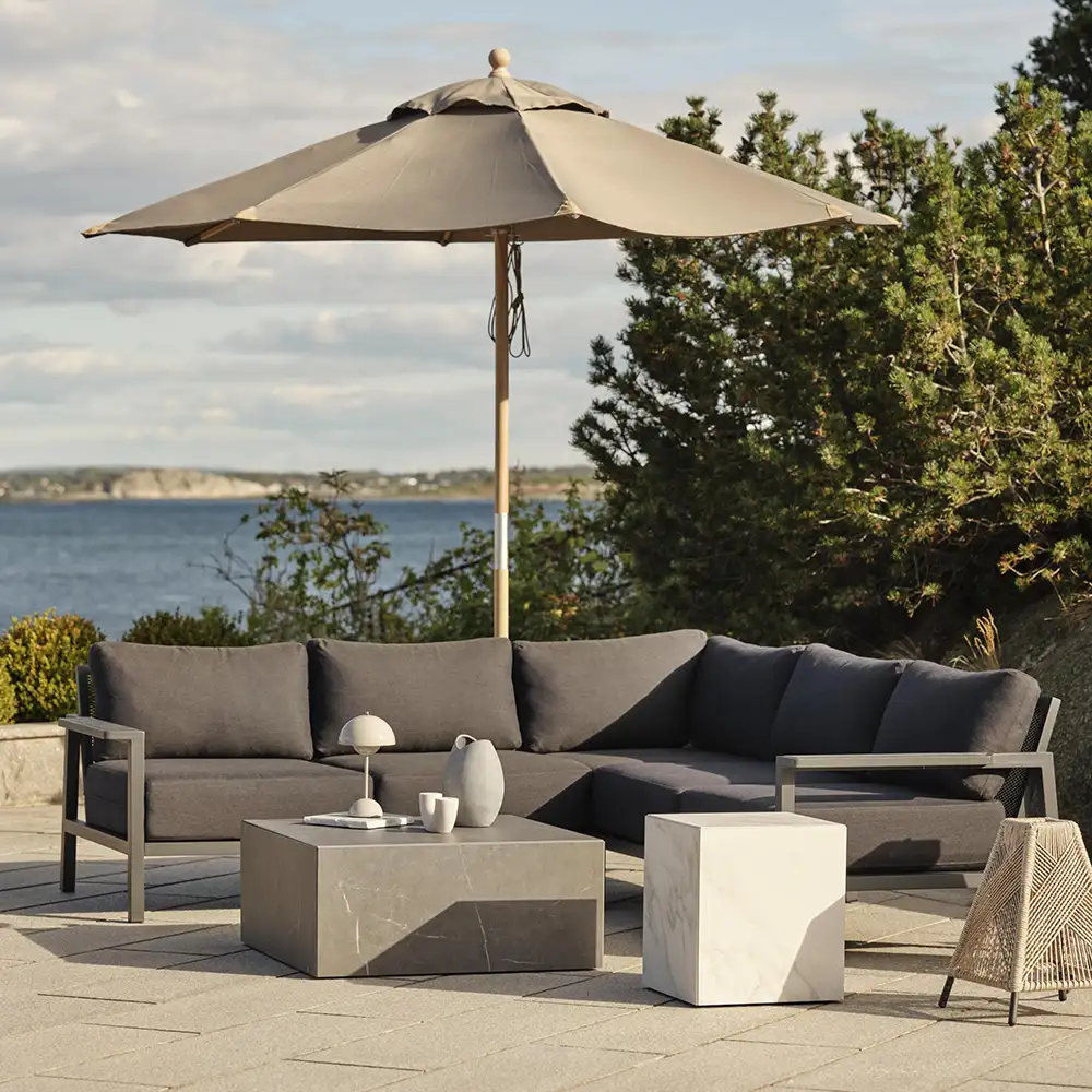 Zten sohvapöytä 40 x 40 cm valkoinen marmorinen ilme Brafab