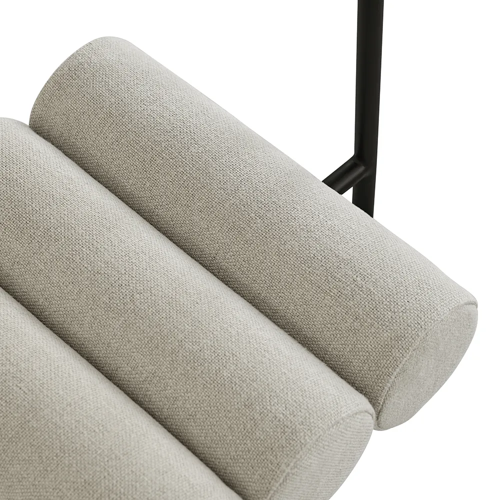 Hiro-ruokatuoli, musta runko - pellava