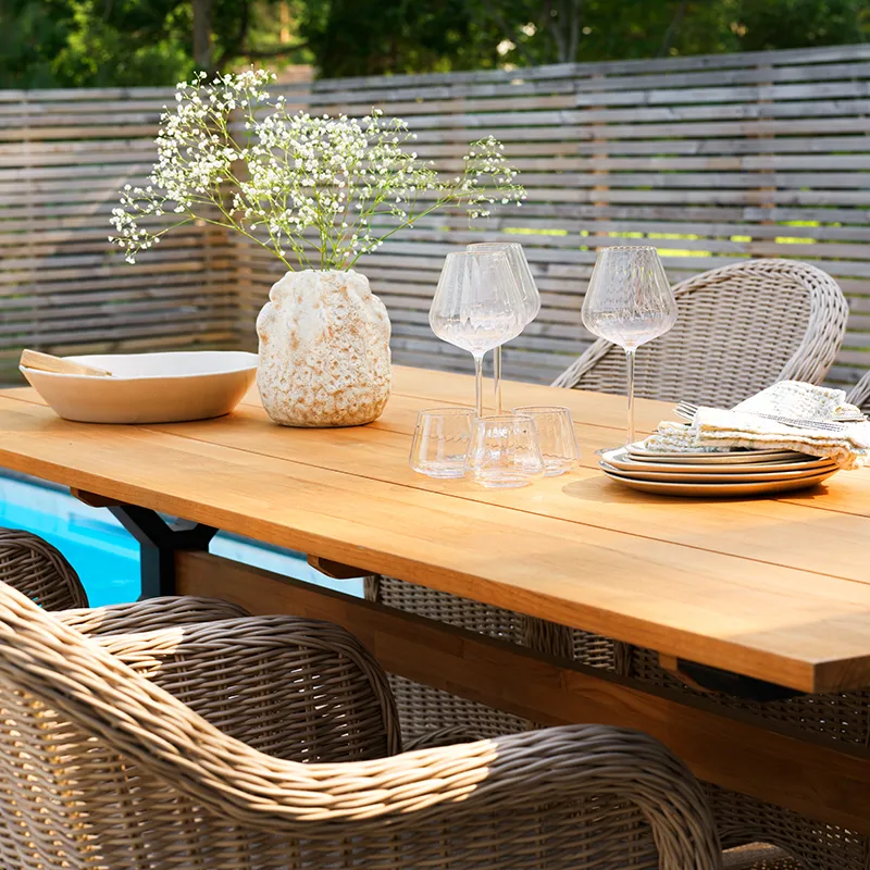 Mark ruokapöytä 95x230 cm musta / teak