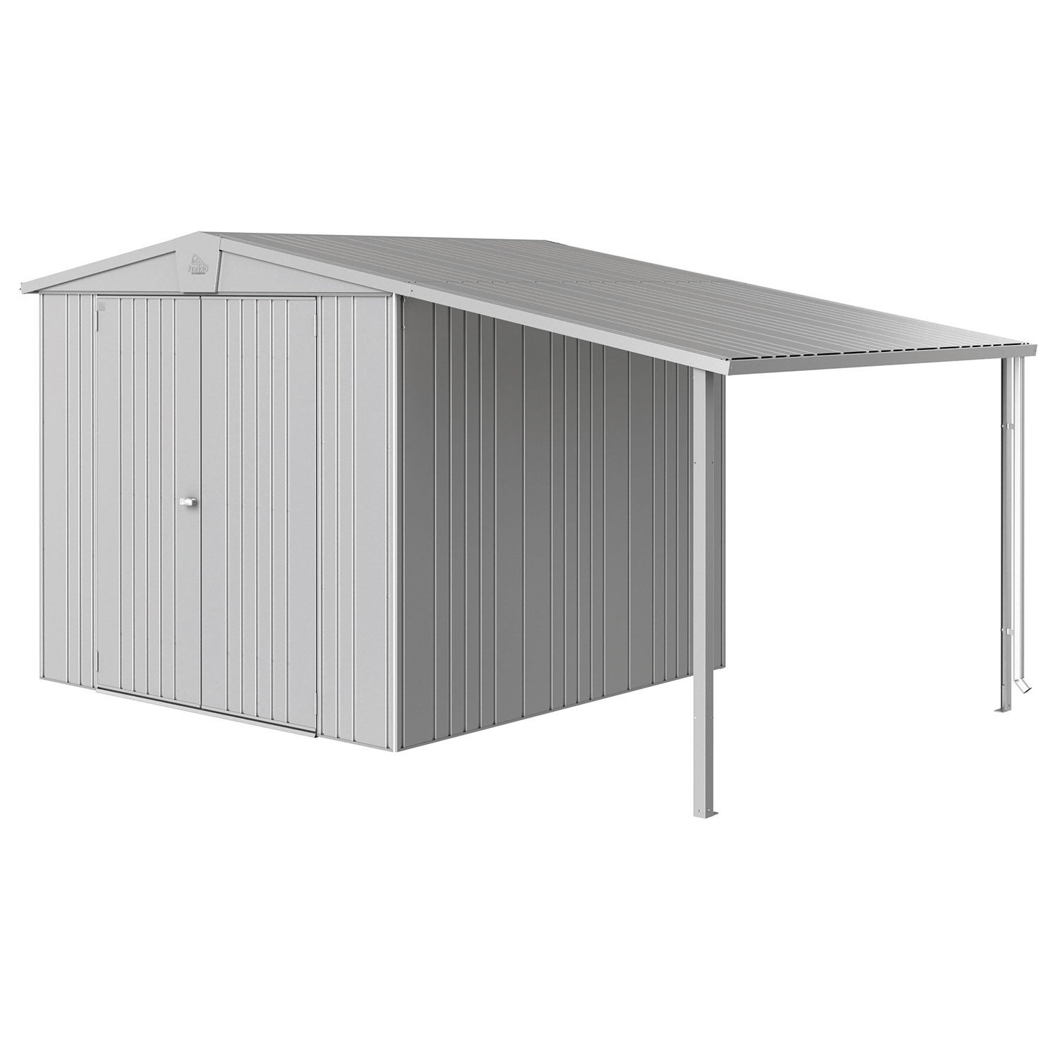 Europa sivukatos puutarhavarasto koko 45 metallic hopea