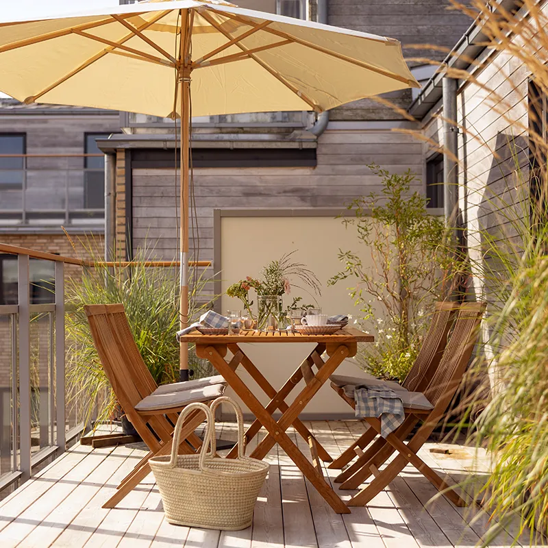 Turin ruokapöydän tuoli luonnonvärinen tiikki Brafab