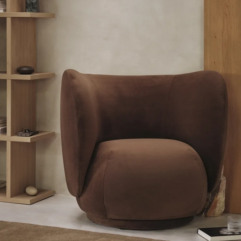 Rico Lounge nojatuoli Rich Velvet - Soft brown