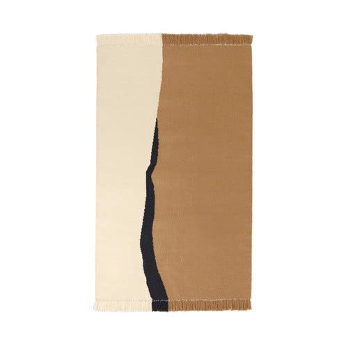 Soil Kelim -matto 140x200 cm - Tumma hiekka/Luonnonvalkoinen