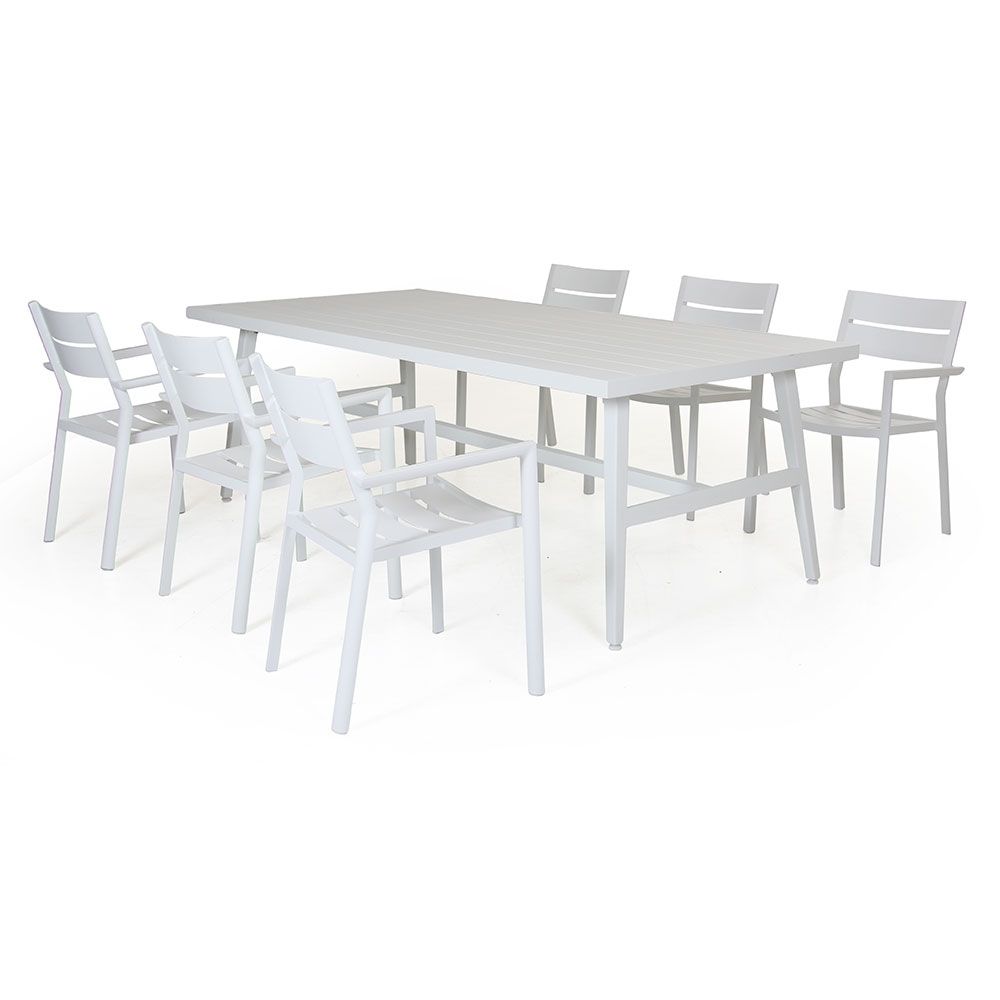 Delia käsinojallinen tuoli valkoinen Brafab