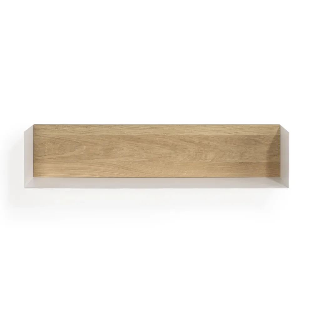  U shelf 70x15 cm tammi/valkoinen metalli