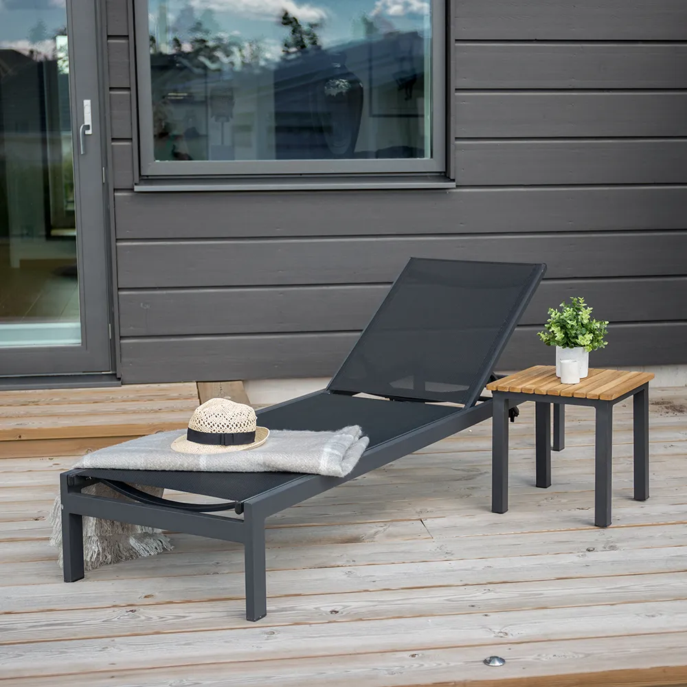 Copacabana aurinkotuoli musta 2 kpl