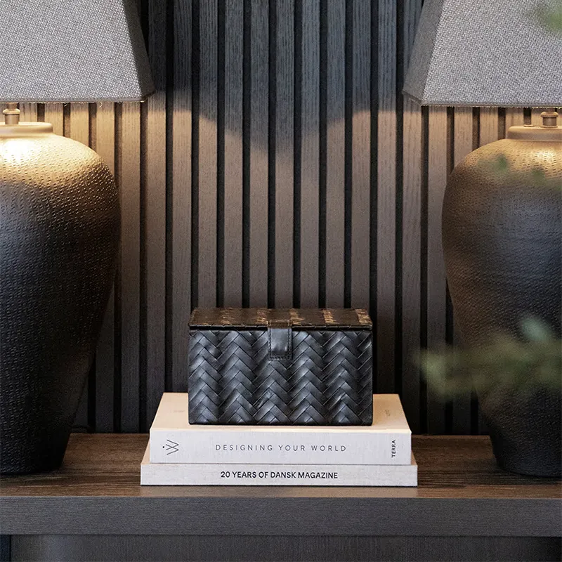 Fontana 3 kpl nahkalaatikot musta