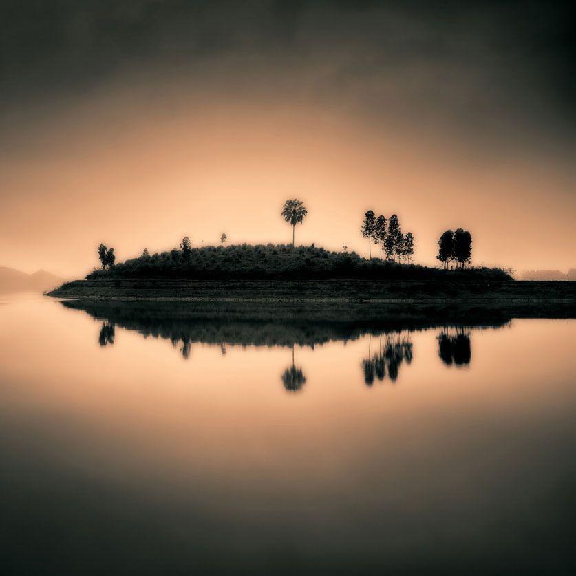 Seinäkoriste Sunset Island 100 x 100 cm Artwood