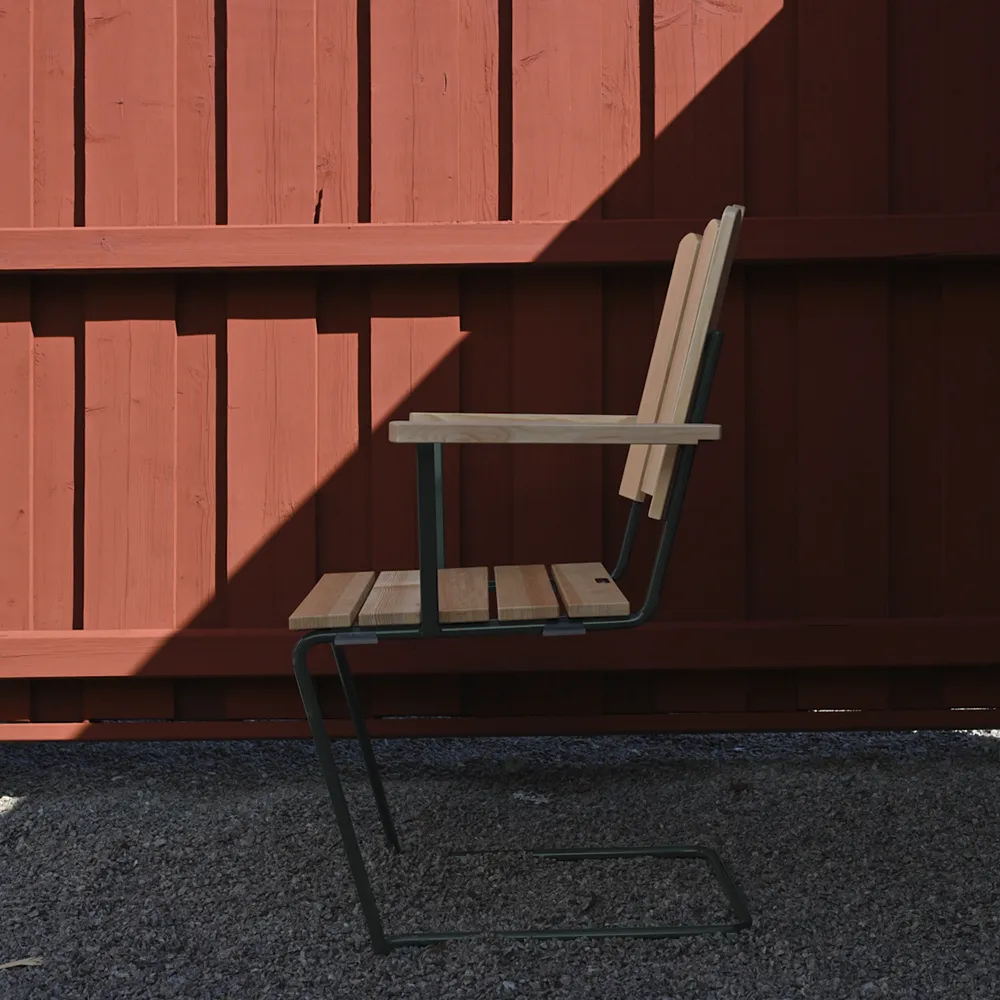 A2 nojatuoli Öljytty mänty / vihreä runko