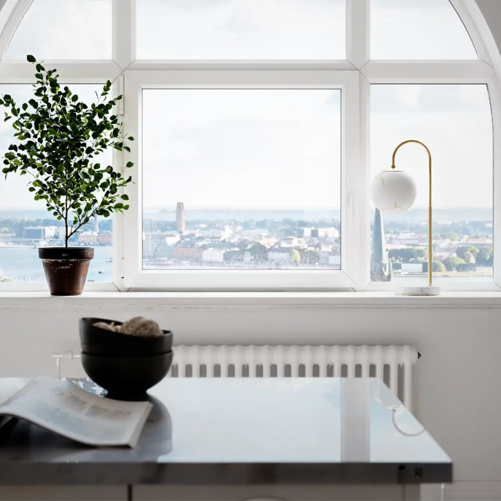  Bellagio pöytävalaisin K60cm messinki/valkoinen