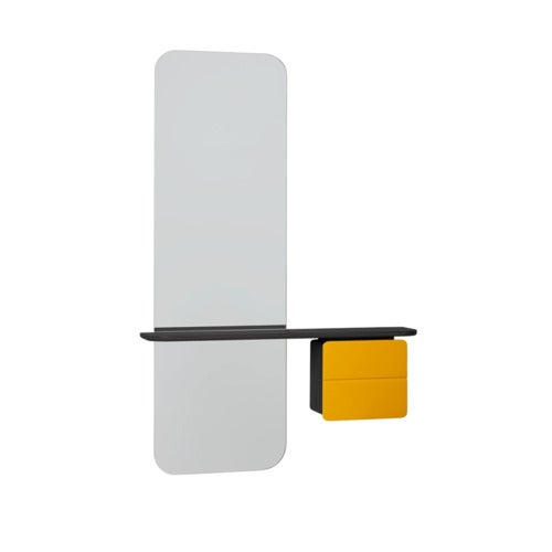 One More Look Peili musta tammi/ Saffron Yellow