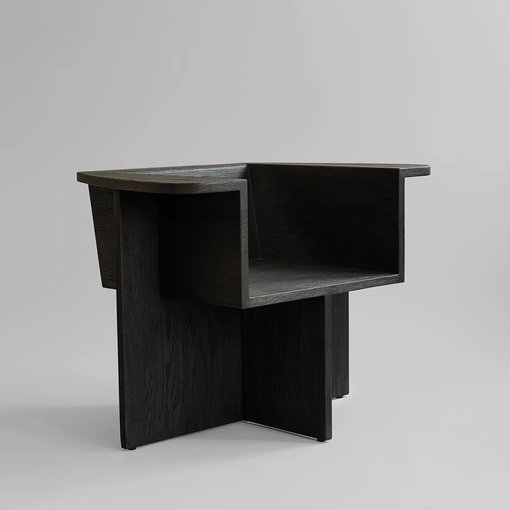 Brutus Lounge -nojatuoli - Kahvimainen musta tammi