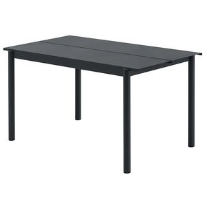 Linear Steel Ruokapöytä 140X75 cm Anthracite Black 