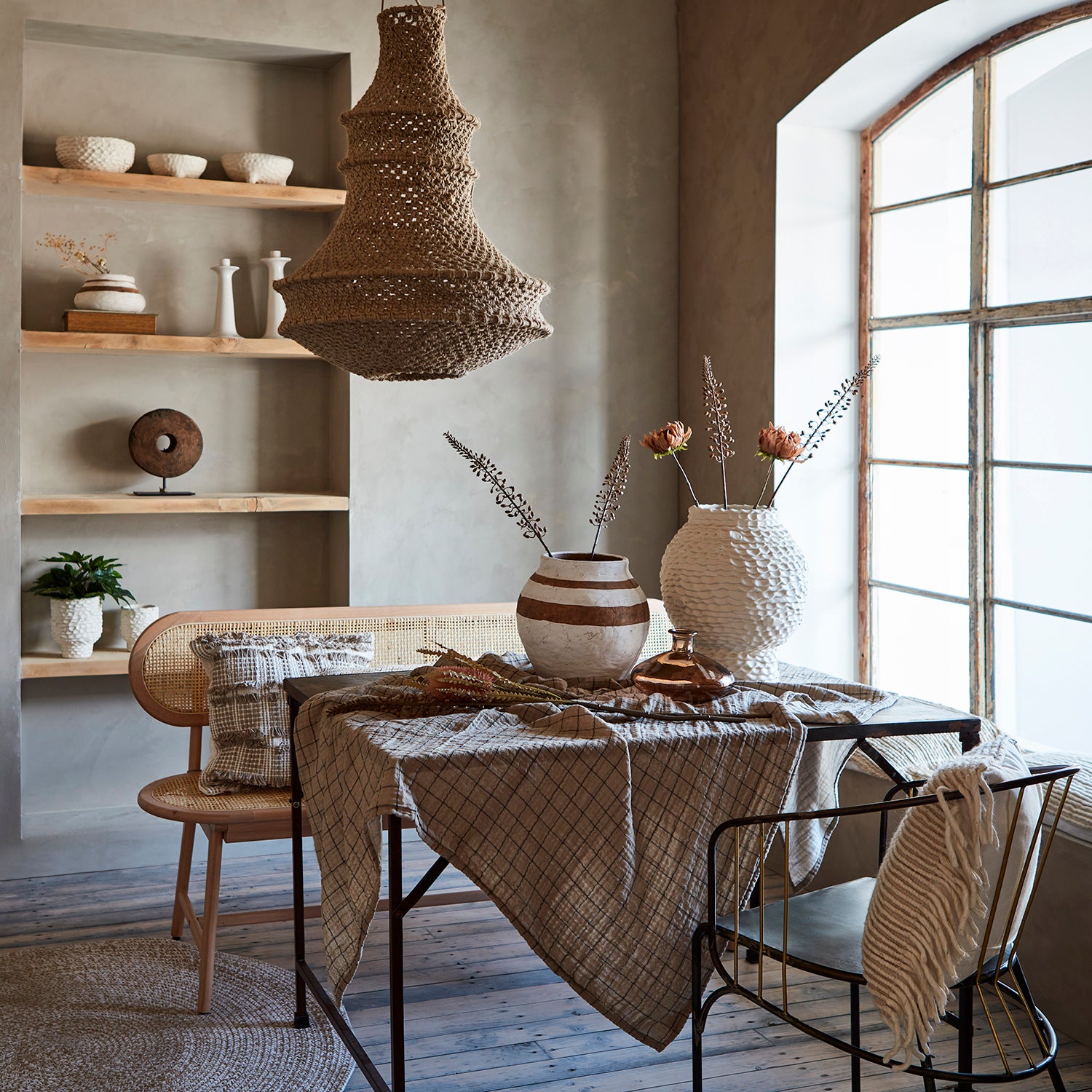  NEST lampunvarjostin luonnollinen Ø50cm K65cm