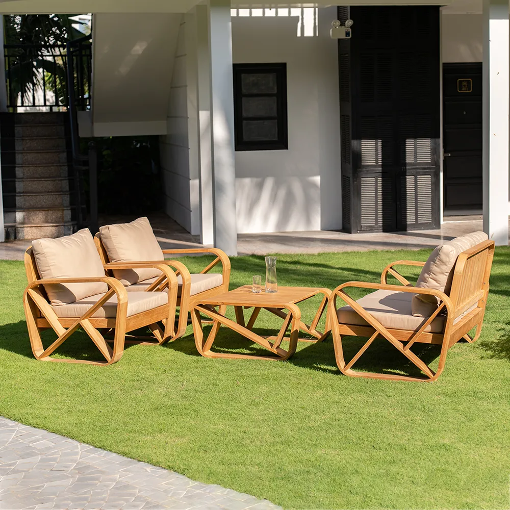 Bålamöllan lounge-tuoli sis. tyynyt beige