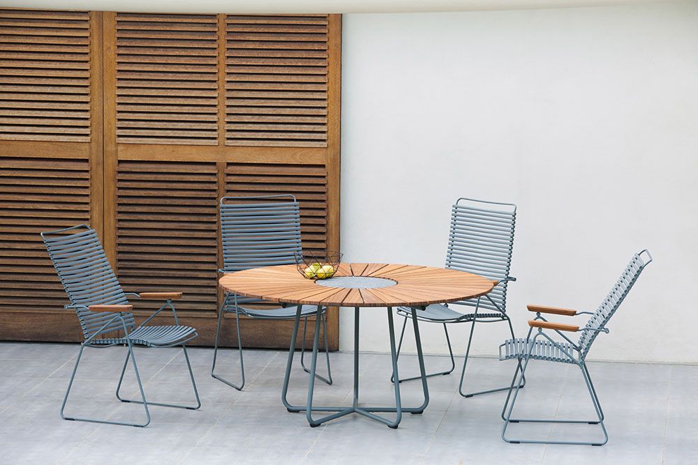 Circle ruokapöytä 150 cm alumiini / bambu