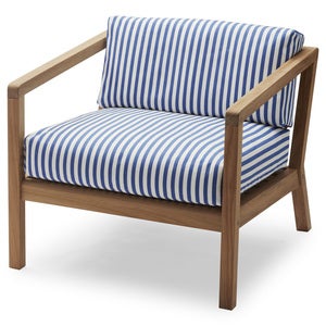 Virkelyst nojatuoli Sea Blue Stripe Teak