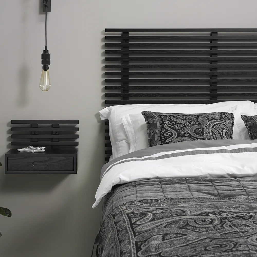 Zece sängynpääty 164 cm Musta värjätty saarni