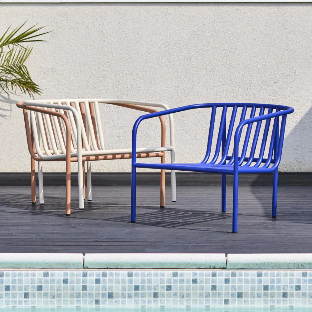 Bendt Nojatuoli Teddy Beige/Indigo Blue