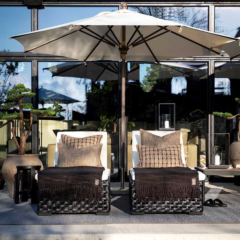 Aurinkovuode Orlando Classic polyrottinki musta ilman pehmustetta Artwood