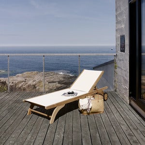 Columbus aurinkotuoli Teak / Valkoinen 