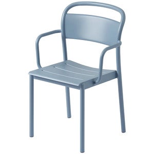 Linear Steel Tuoli käsinojilla - Pale Blue