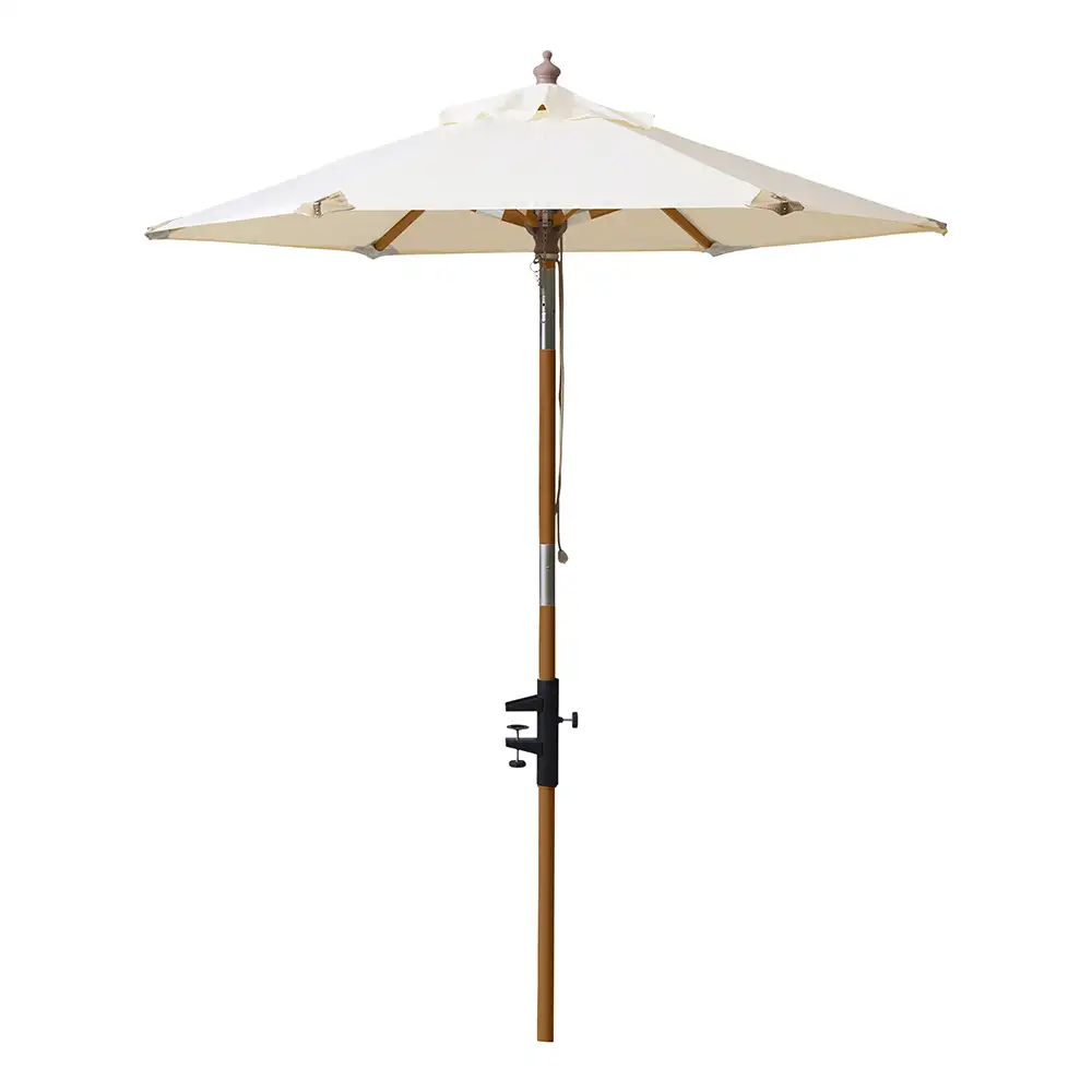 Cinas 180 cm Parveke-aurinkovarjo valkoinen/tiikki