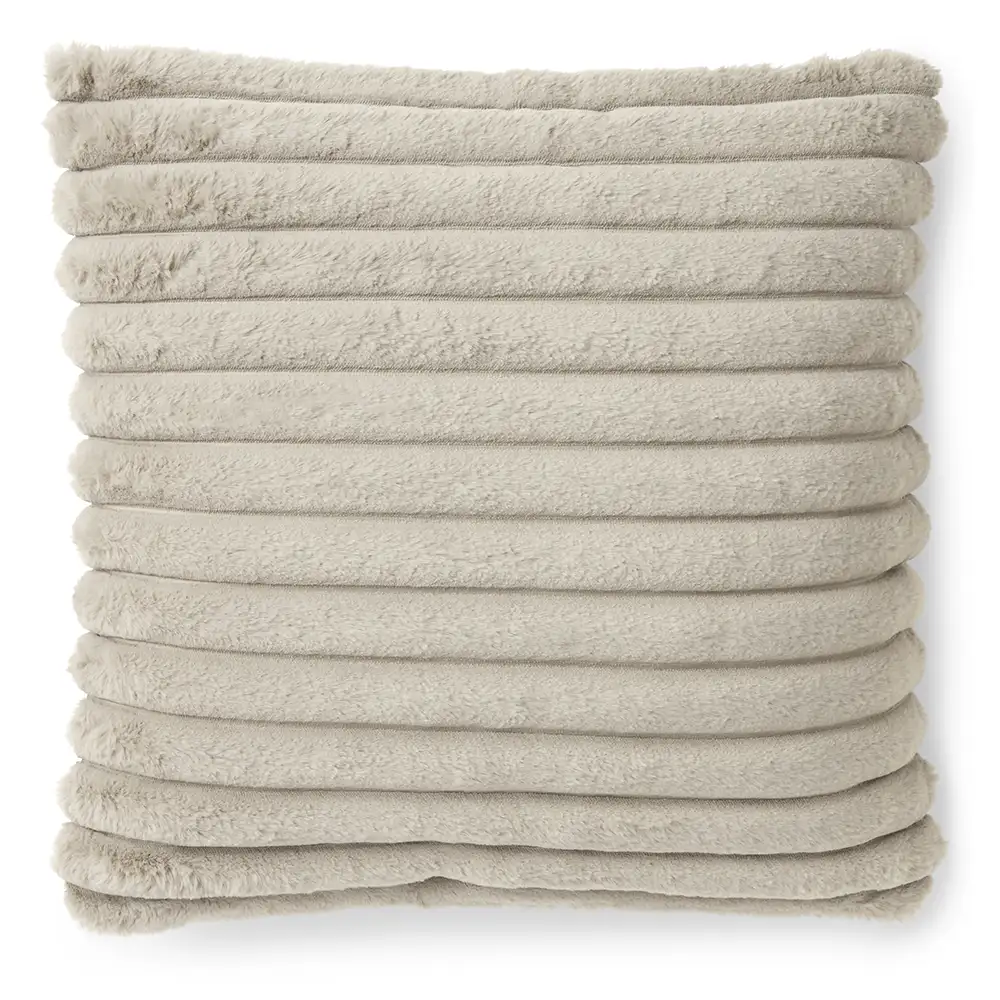 Raidallinen koristetyyny 45x45 cm Taupe