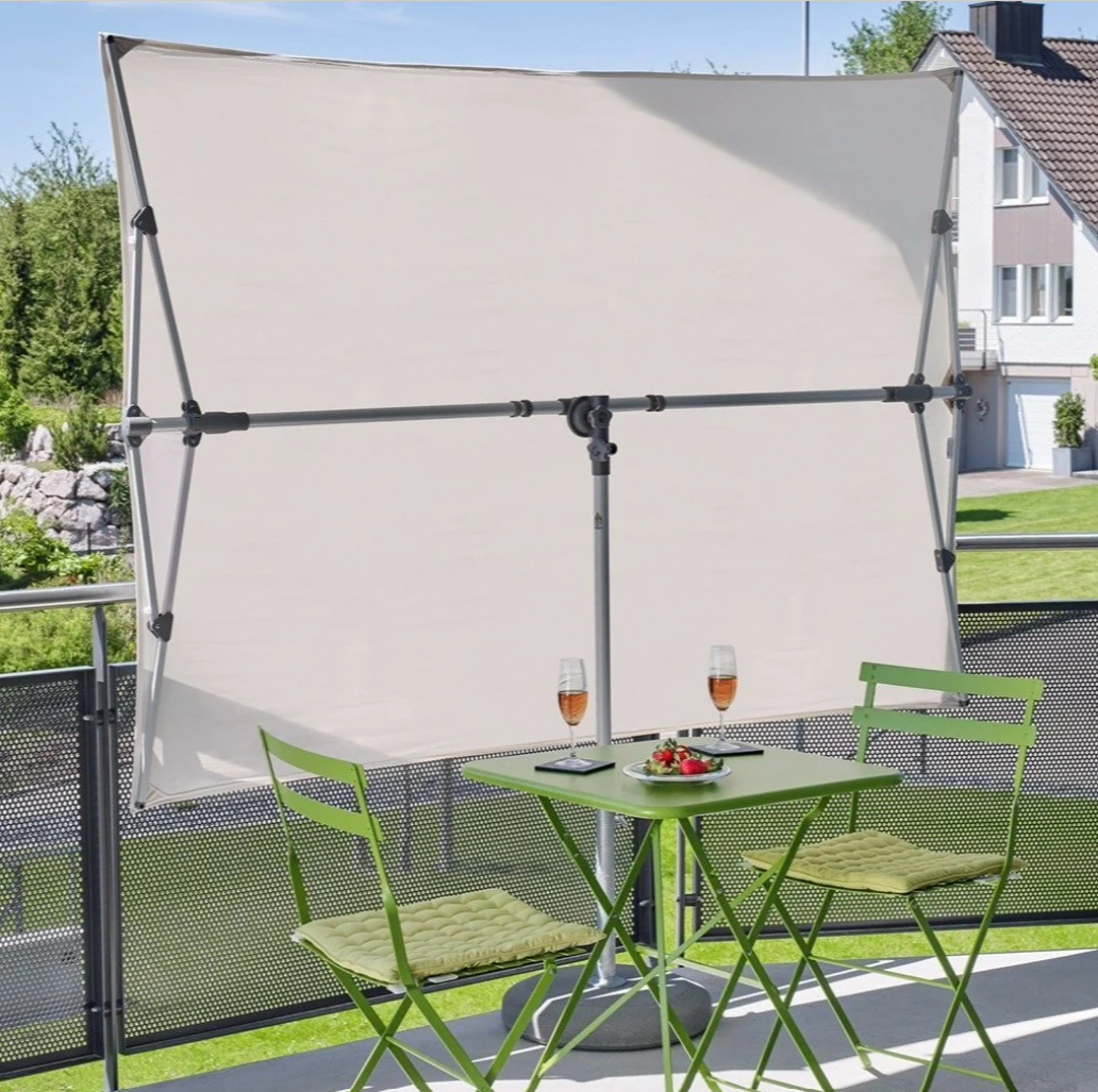 Glatz Flex Roof -aurinkovarjo 195 x 140 cm, väri Sand White