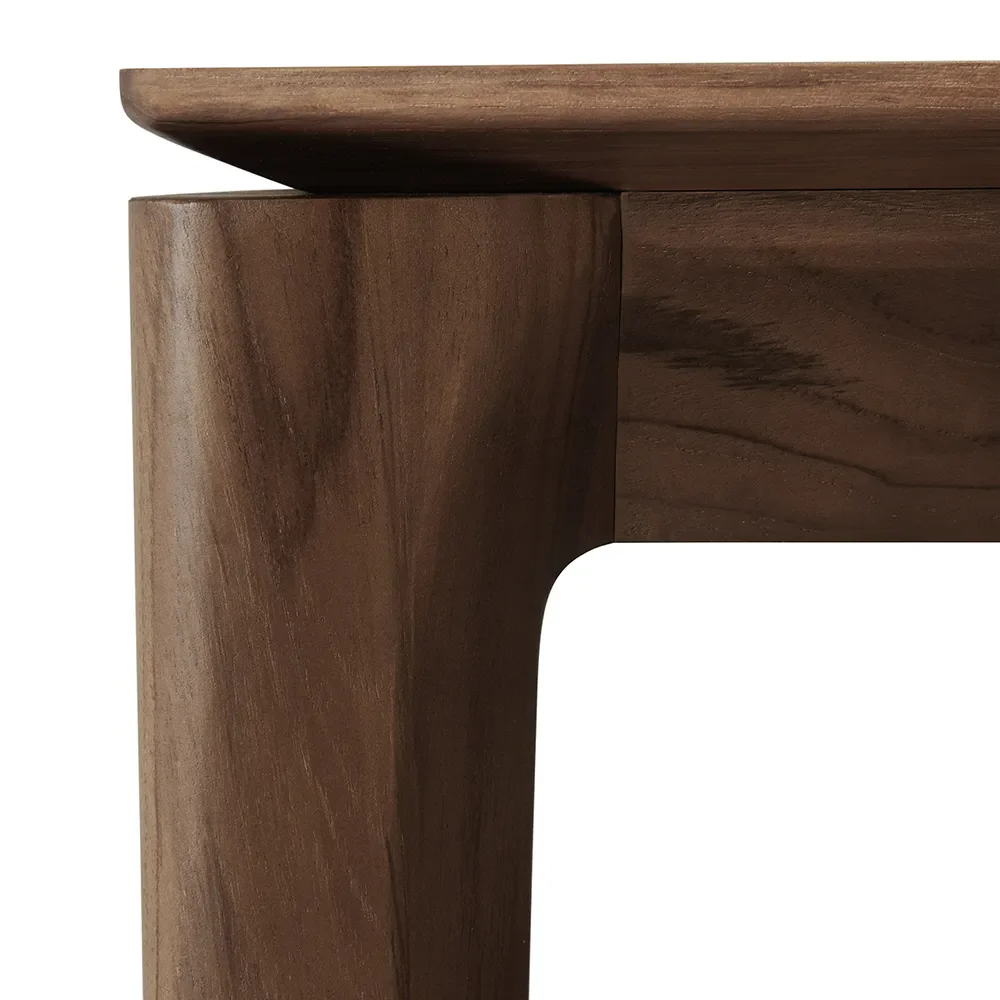 Bok Ruokapöytä 95x220 cm Ruskeaksi lakattu tiikki