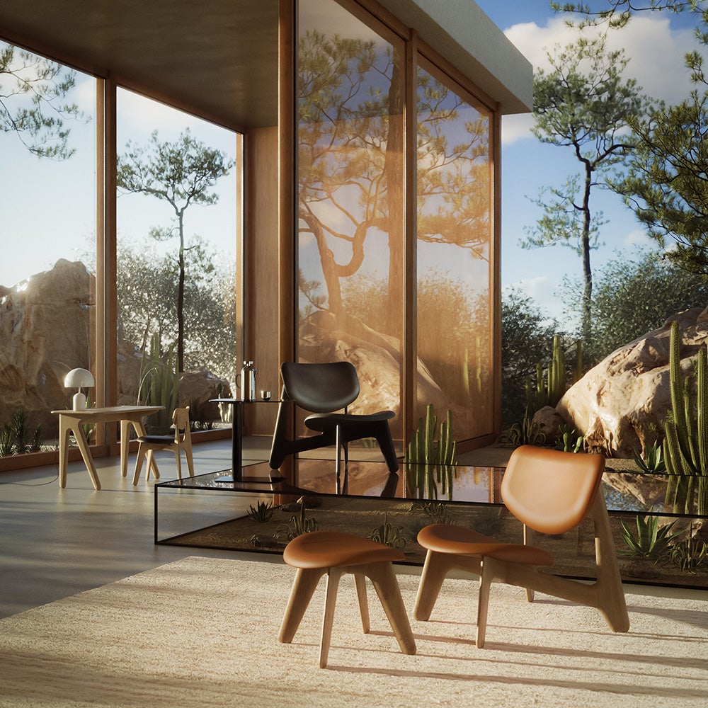 Slab-lepotuoli musta nahka