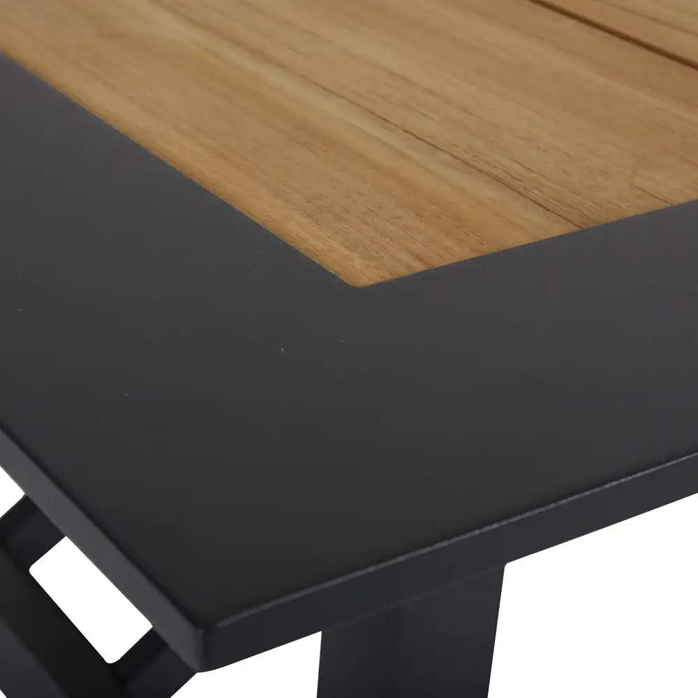 Chios ruokapöytä 100 x 175 cm musta/tiikki Brafab
