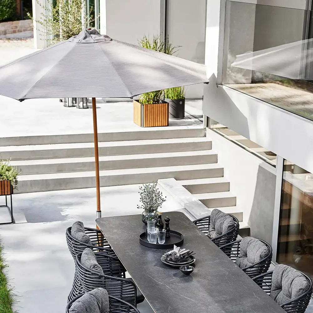 Classic aurinkovarjo 300 cm Light grey / tiikki