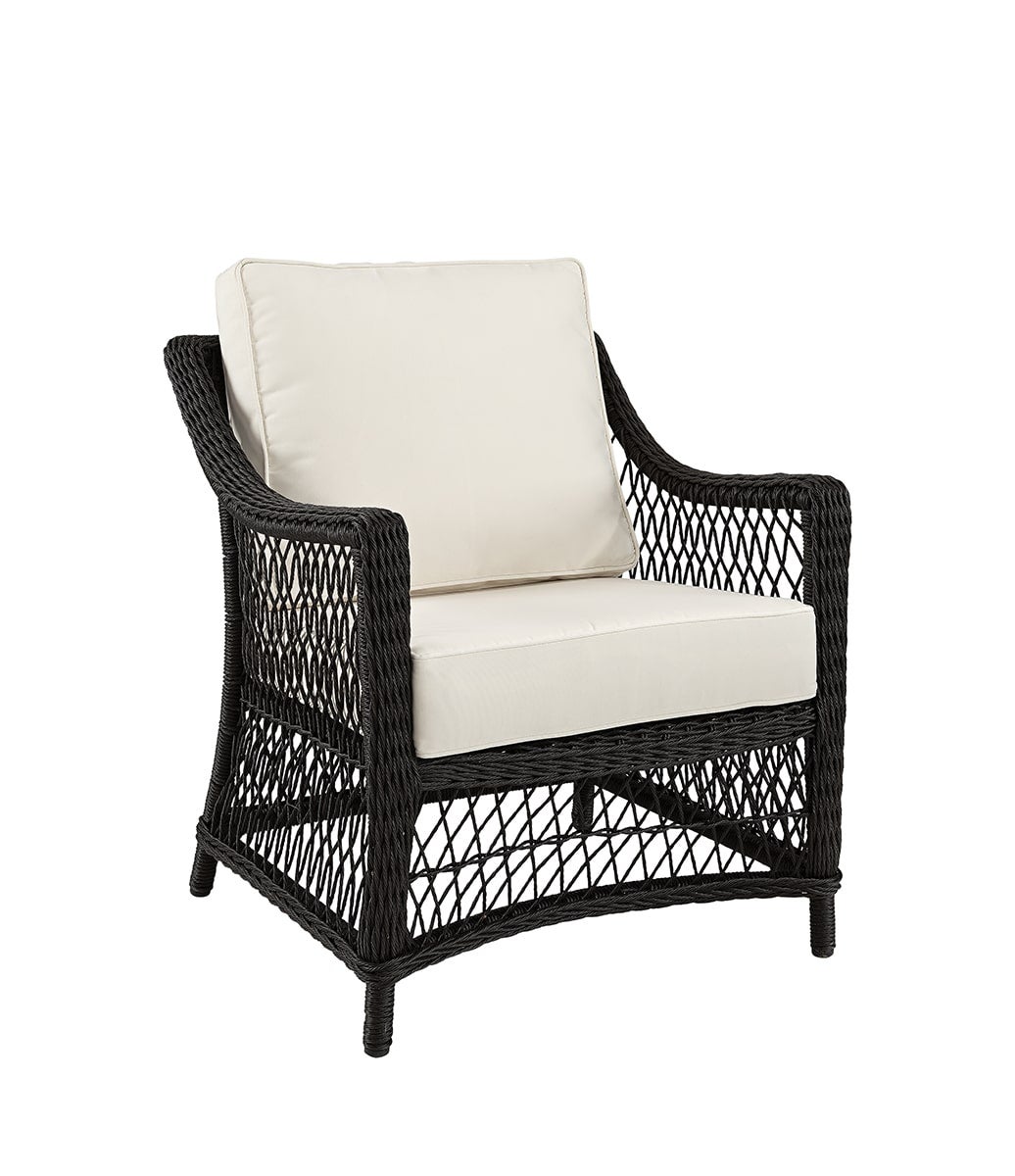 Marbella nojatuoli musta kierretty polyrottinki Artwood