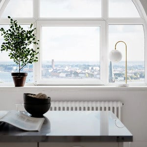  Bellagio pöytävalaisin K60cm messinki/valkoinen