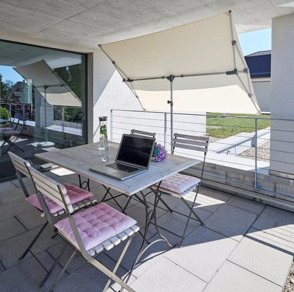Glatz Flex Roof -aurinkovarjo 195 x 140 cm, väri Sand White