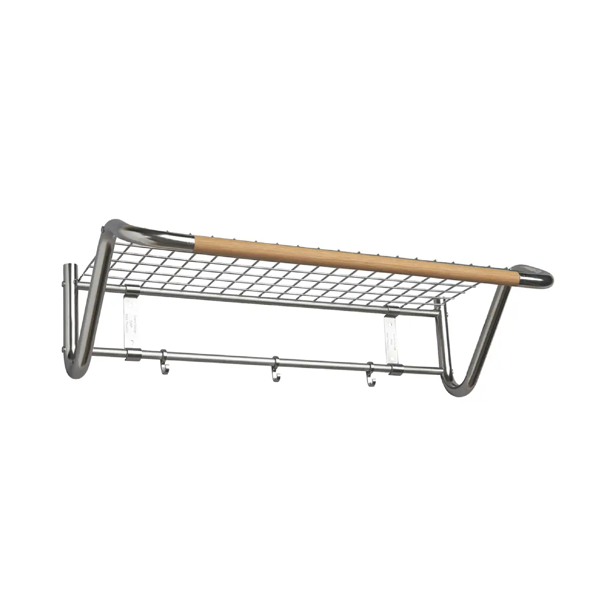 Funk Hattuhylly 122 cm Rostfritt stål Tammi